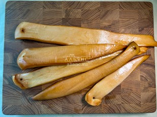 Камбала холодного копчения: Кальмар палочки х/к