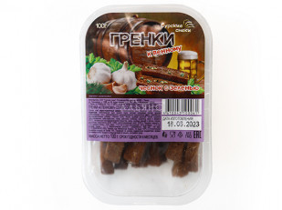 Лаваш со вкусом холодца и хрена: Сурские гренки Чеснок с зеленью (100 гр)